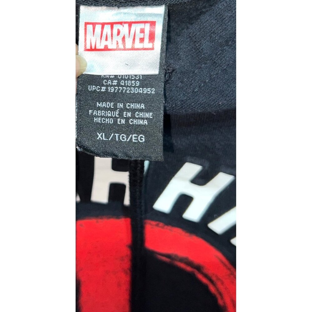 Marvel Deadpool "Shhh No One Cares" Graphic Black Hoodie XL Cotton Blend - Picture 3 of 6